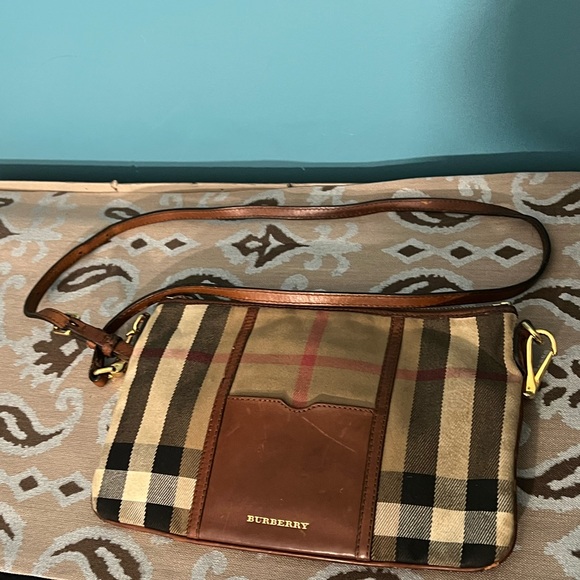 Burberry Handbags - Burberry Peyton Crossbody Check Pattern w/Brown Leather